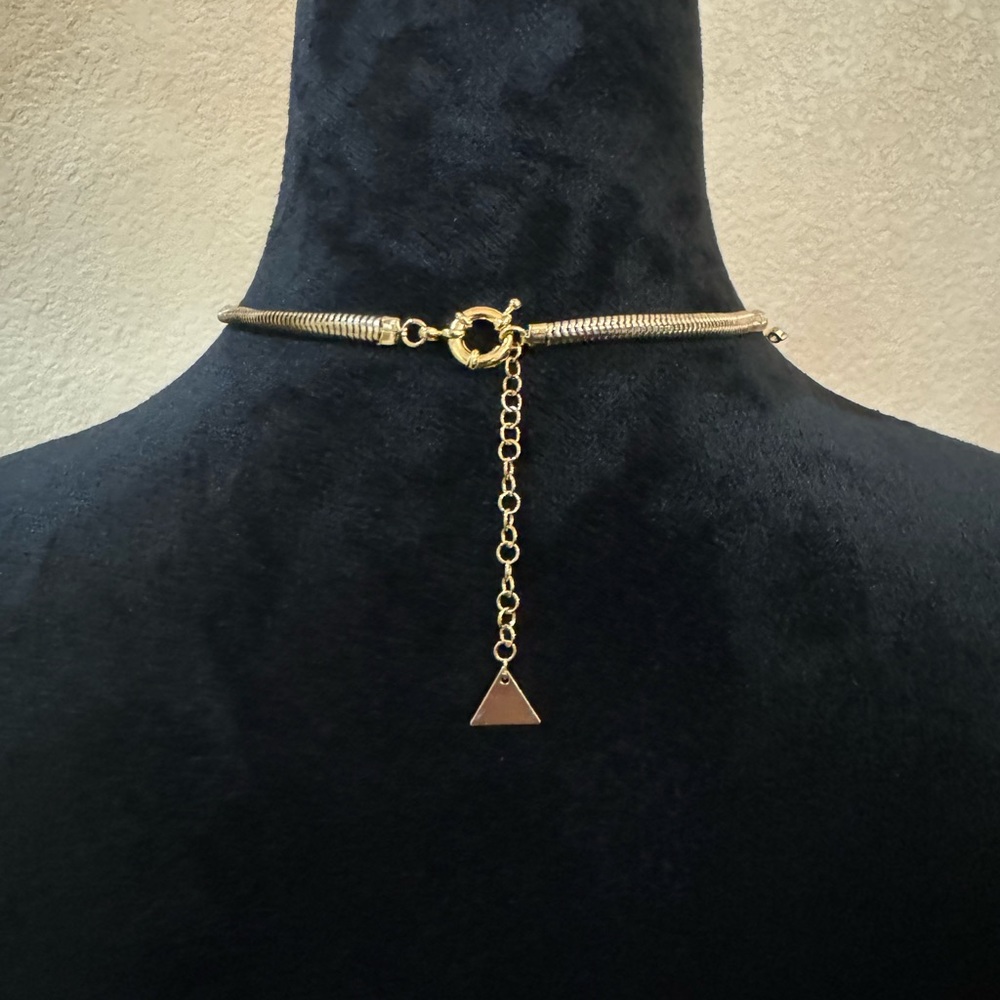 Anthropologie Seraphina Snake Chain Floating Crystal Dangle Rhinestone Gold NWT - Picture 3 of 6